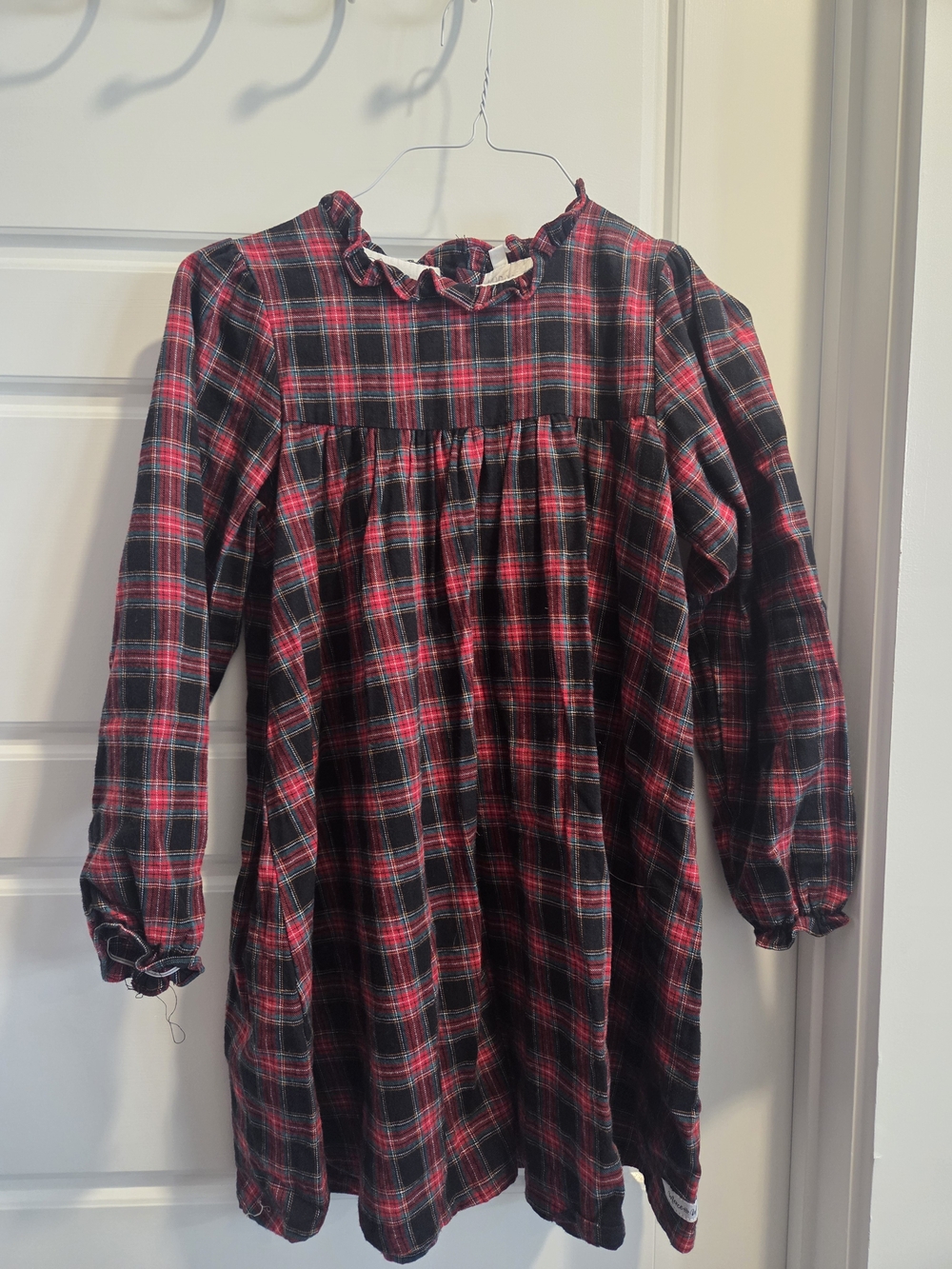 Girls' Red and Black Plaid Dress Size 12